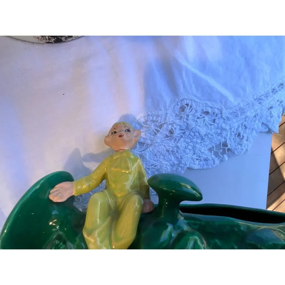 Gilner Pixie Elf Vintage Ceramic Planter Very Rare mushrooms